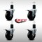 Service Caster 4'' SS Soft Rubber Swivel 1-3/4'' Expanding Stem Caster Set Total Lock Brake, 4PK SCC-SSEXTTL20S414-SRS-134-4 - alternate 3
